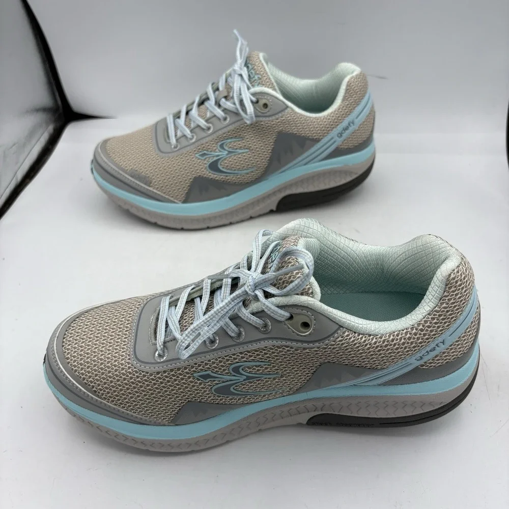 Gravity Defyer Shoes Womens Size 10.5 Gdefy Walk Sneaker Gray Teal Blue Correcti